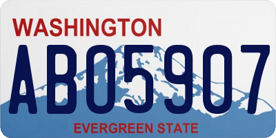 WA license plate ABO5907