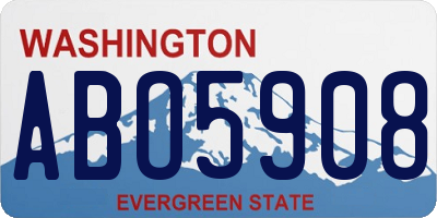 WA license plate ABO5908