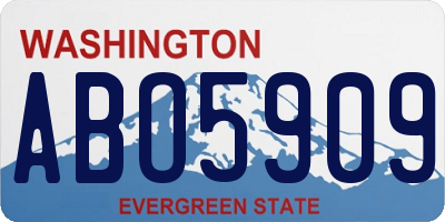 WA license plate ABO5909