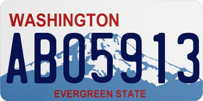 WA license plate ABO5913