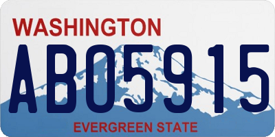 WA license plate ABO5915