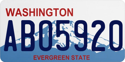 WA license plate ABO5920