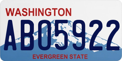 WA license plate ABO5922