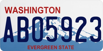 WA license plate ABO5923