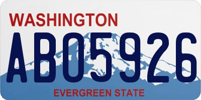WA license plate ABO5926