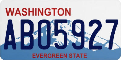 WA license plate ABO5927