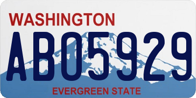 WA license plate ABO5929