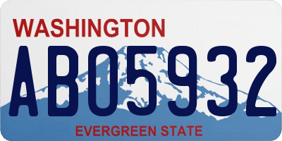 WA license plate ABO5932