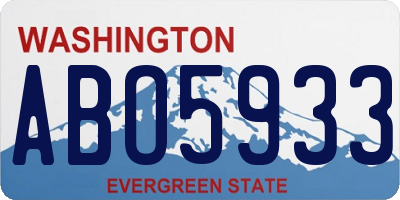 WA license plate ABO5933