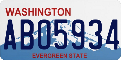 WA license plate ABO5934
