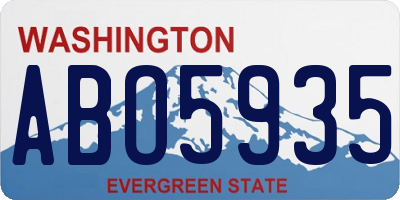 WA license plate ABO5935