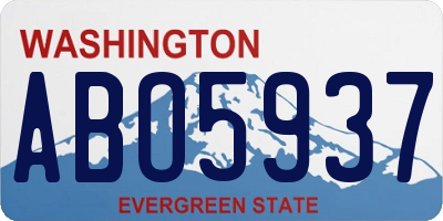WA license plate ABO5937