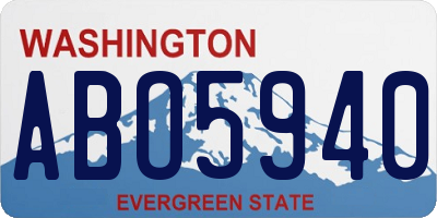 WA license plate ABO5940
