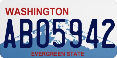 WA license plate ABO5942
