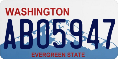 WA license plate ABO5947