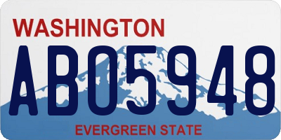 WA license plate ABO5948