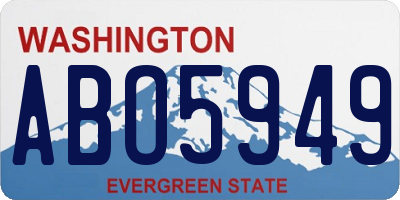 WA license plate ABO5949