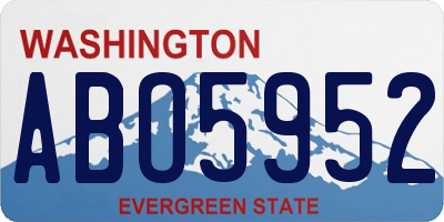 WA license plate ABO5952