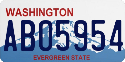 WA license plate ABO5954