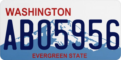 WA license plate ABO5956