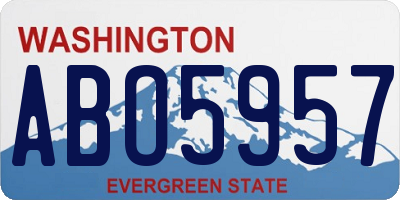 WA license plate ABO5957