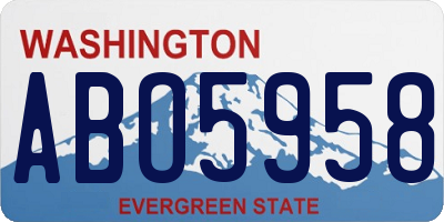 WA license plate ABO5958