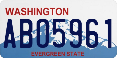 WA license plate ABO5961