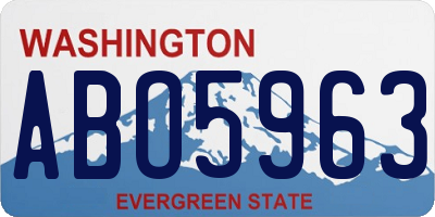 WA license plate ABO5963