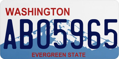 WA license plate ABO5965