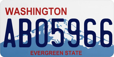 WA license plate ABO5966