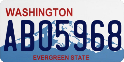 WA license plate ABO5968