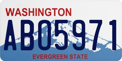 WA license plate ABO5971