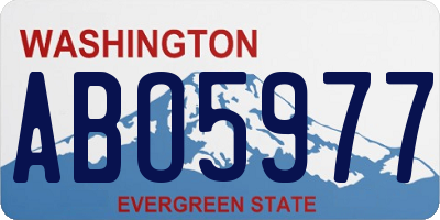 WA license plate ABO5977