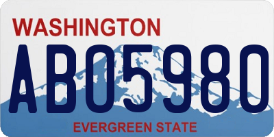 WA license plate ABO5980