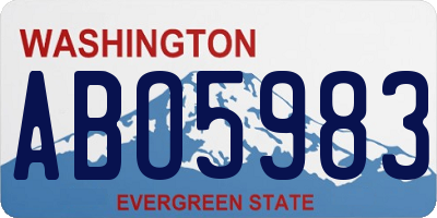 WA license plate ABO5983