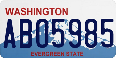 WA license plate ABO5985