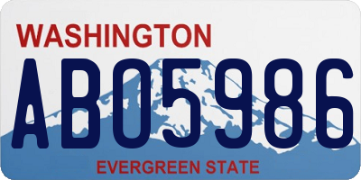 WA license plate ABO5986