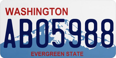 WA license plate ABO5988