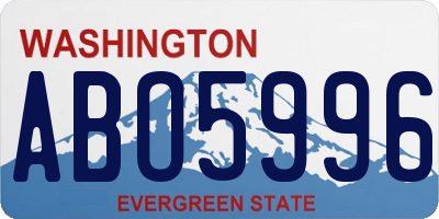 WA license plate ABO5996