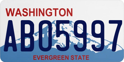 WA license plate ABO5997