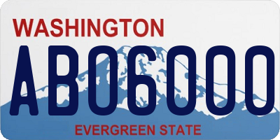 WA license plate ABO6000