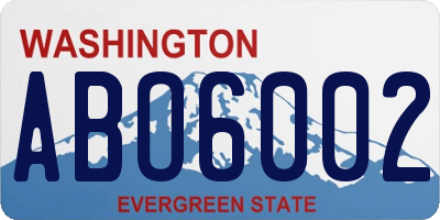 WA license plate ABO6002