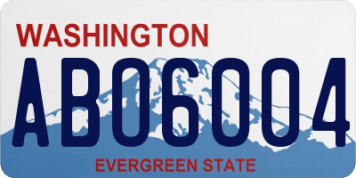 WA license plate ABO6004