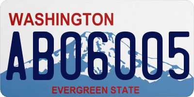 WA license plate ABO6005