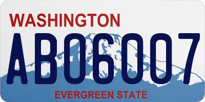 WA license plate ABO6007