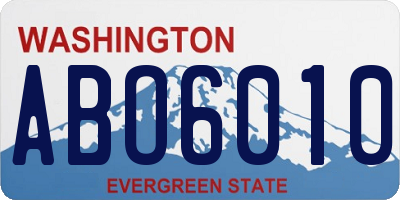 WA license plate ABO6010
