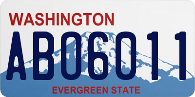 WA license plate ABO6011