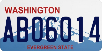 WA license plate ABO6014
