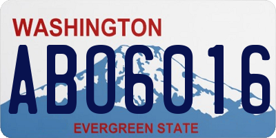 WA license plate ABO6016