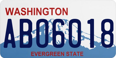WA license plate ABO6018